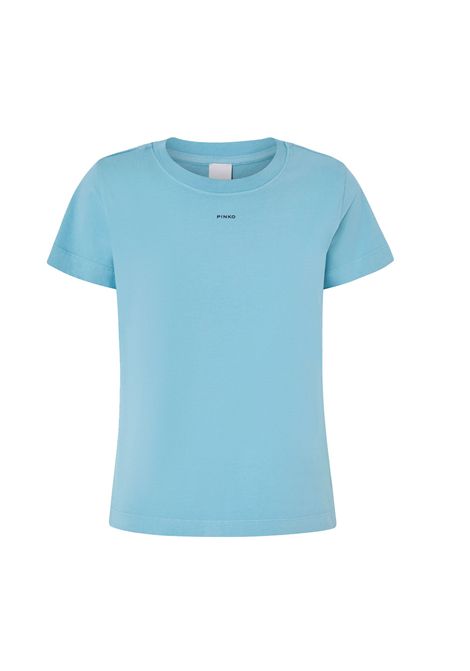 T-shirt Pinko donna 100373 A228 celeste maniche corte mini logo PINKO | T-shirt | 100373 A228E63